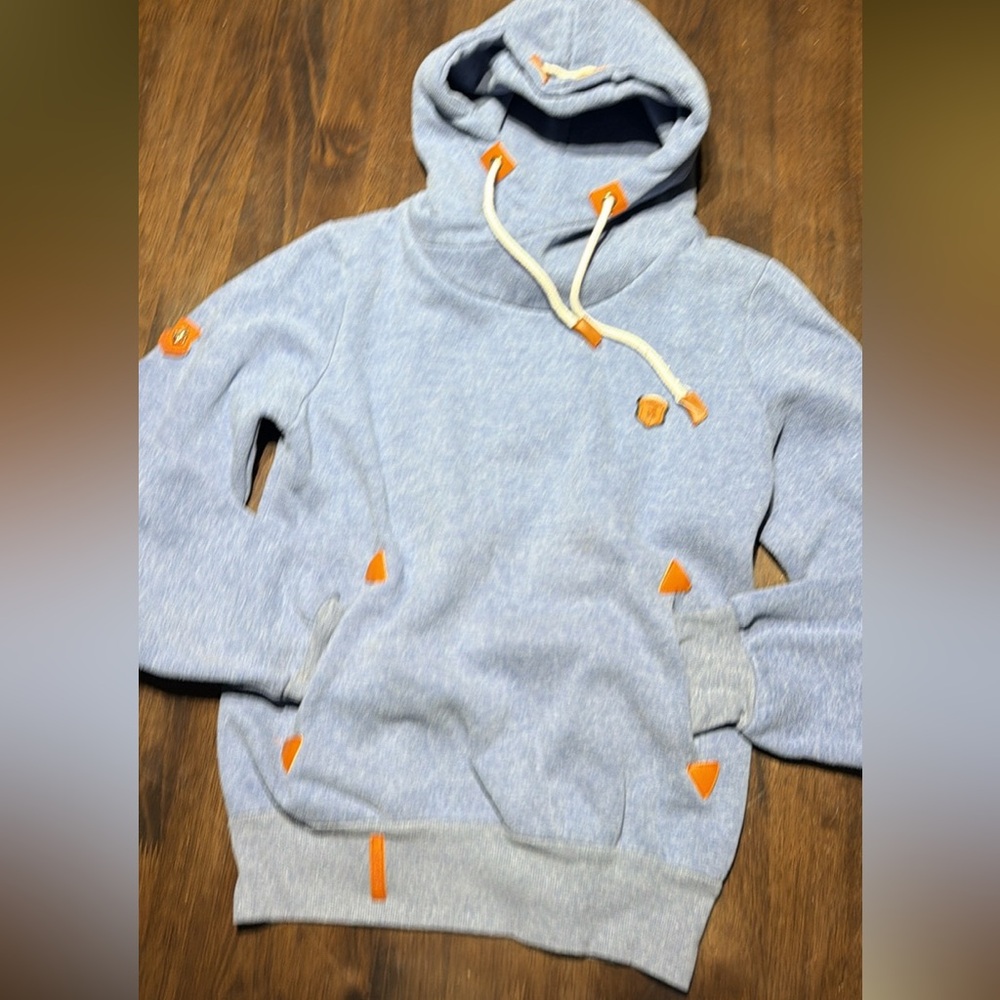 Woman’s Gray Hoodie with Orange Accents